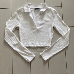 Zara long sleeve crop top